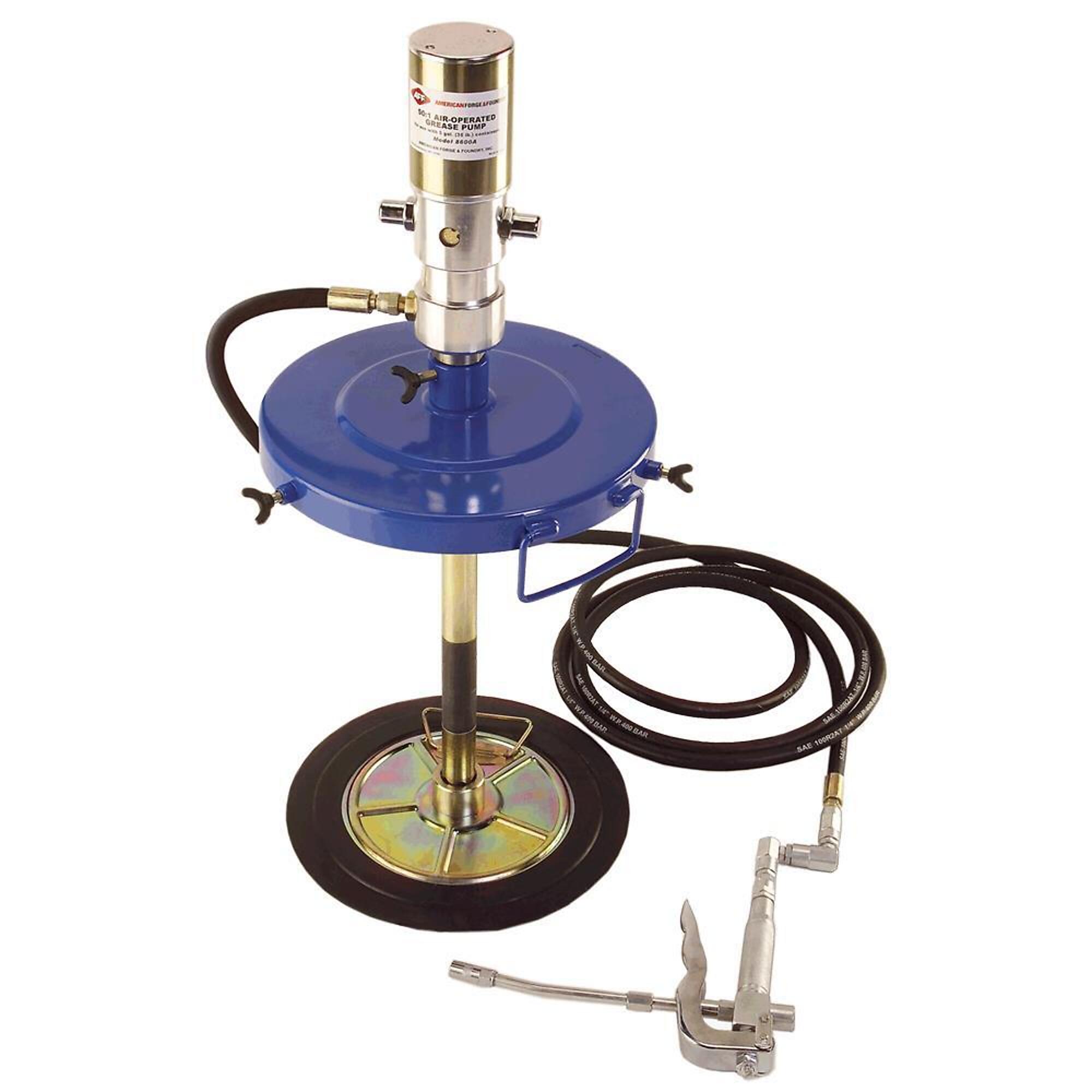 American Forge & Foundry Air-Operated Grease Pump — 50:1 Ratio, Portable, 35 lb Capacity, Model# 8600A